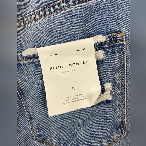 Flying Monkey Women's Distressed High Waist Dad Jeans Waist 30 - Picture 5 of 10